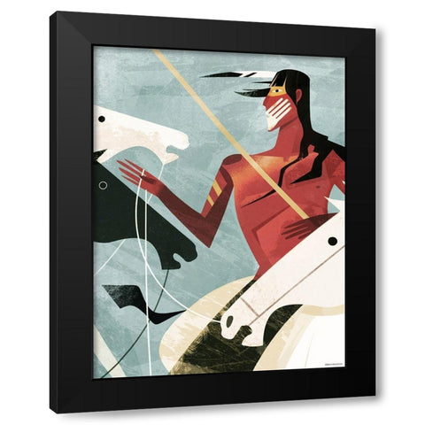 Lakota Black Modern Wood Framed Art Print by Wickstrom, Martin