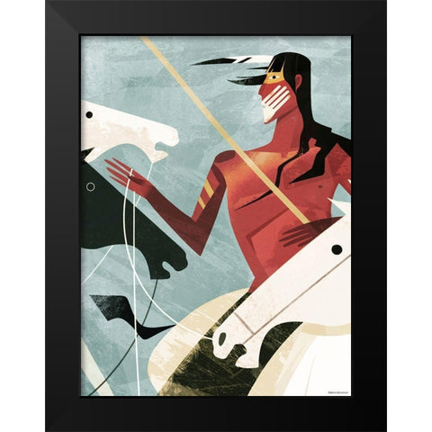 Lakota Black Modern Wood Framed Art Print by Wickstrom, Martin