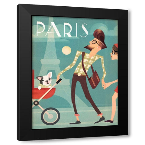 Paris Black Modern Wood Framed Art Print by Wickstrom, Martin