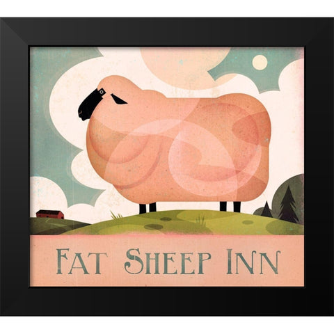 Fat Sheep Inn Black Modern Wood Framed Art Print by Wickstrom, Martin