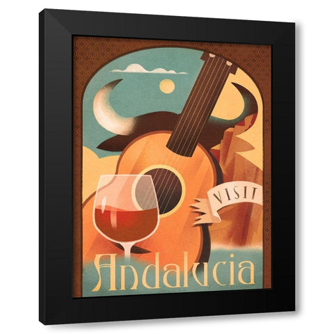 Visit Andalucia Black Modern Wood Framed Art Print with Double Matting by Wickstrom, Martin