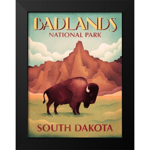 Wyoming Black Modern Wood Framed Art Print by Wickstrom, Martin