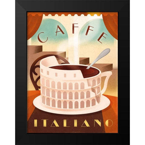 Caffe Italiano 2 Black Modern Wood Framed Art Print by Wickstrom, Martin