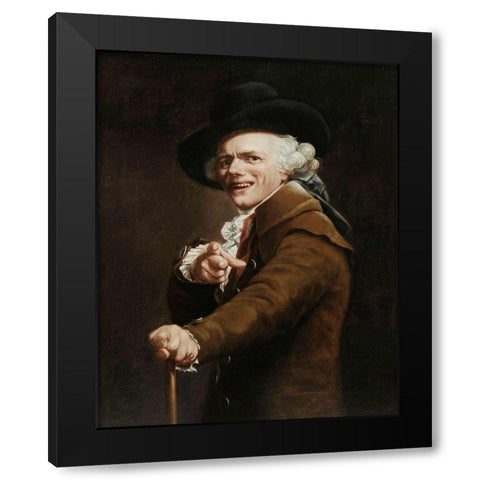 Portrait of the Artist as a Mocker Black Modern Wood Framed Art Print by Ducreux, Joseph