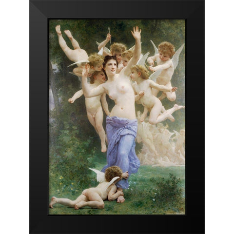 The Wasps Nest, 1892 Black Modern Wood Framed Art Print by Bouguereau, William-Adolphe