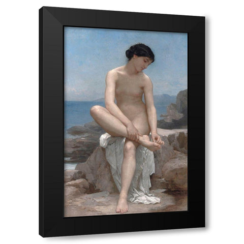 The Bather, 1879 Black Modern Wood Framed Art Print with Double Matting by Bouguereau, William-Adolphe