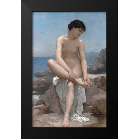 The Bather, 1879 Black Modern Wood Framed Art Print by Bouguereau, William-Adolphe