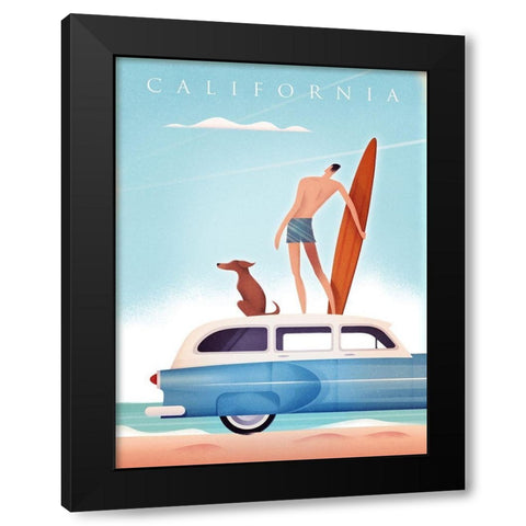California Surf Black Modern Wood Framed Art Print by Wickstrom, Martin