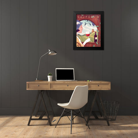 California Wine Black Modern Wood Framed Art Print by Wickstrom, Martin