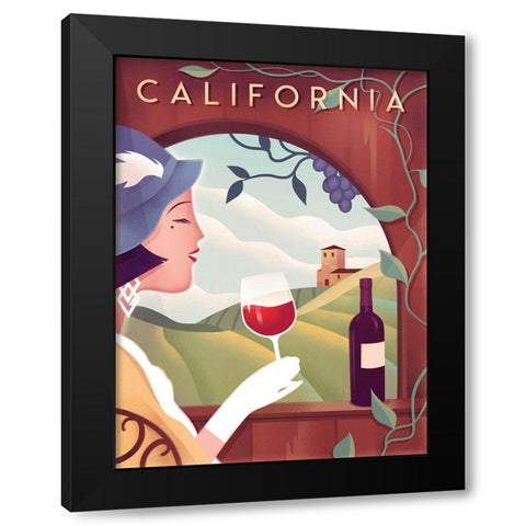 California Wine Black Modern Wood Framed Art Print by Wickstrom, Martin