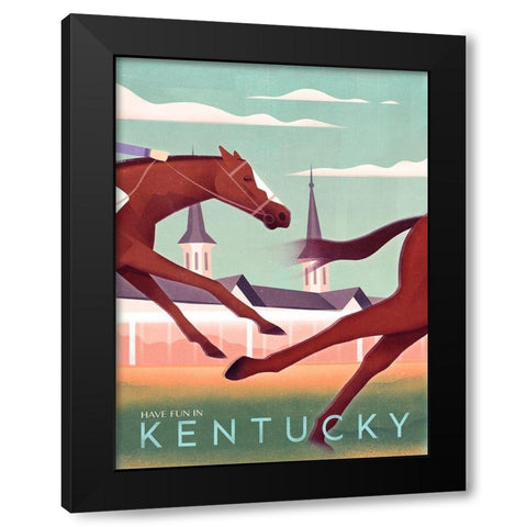 Kentucky - Race Black Modern Wood Framed Art Print by Wickstrom, Martin