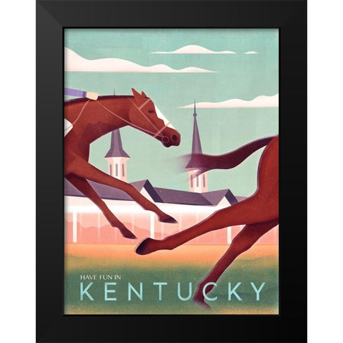 Kentucky - Race Black Modern Wood Framed Art Print by Wickstrom, Martin