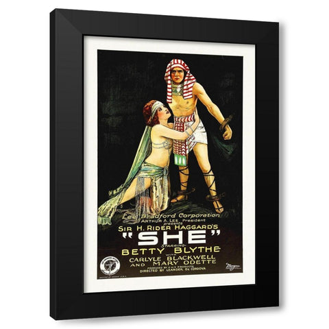 Betty Blythe, She,  1925 Black Modern Wood Framed Art Print by Hollywood Photo Archive