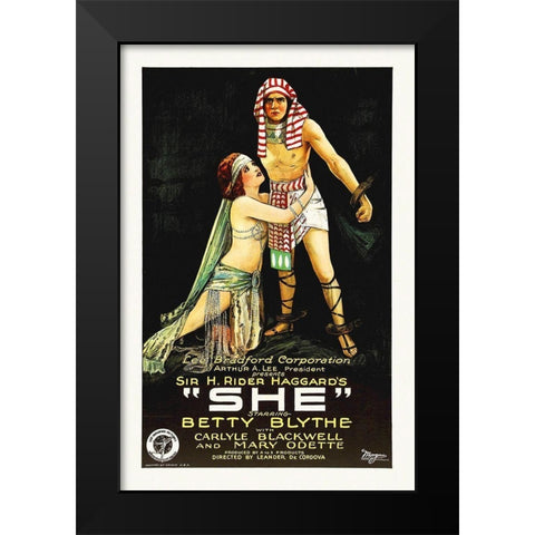 Betty Blythe, She,  1925 Black Modern Wood Framed Art Print by Hollywood Photo Archive