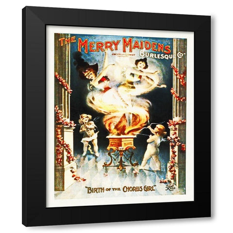 Birth of the Chorus Girl Black Modern Wood Framed Art Print by Hollywood Photo Archive