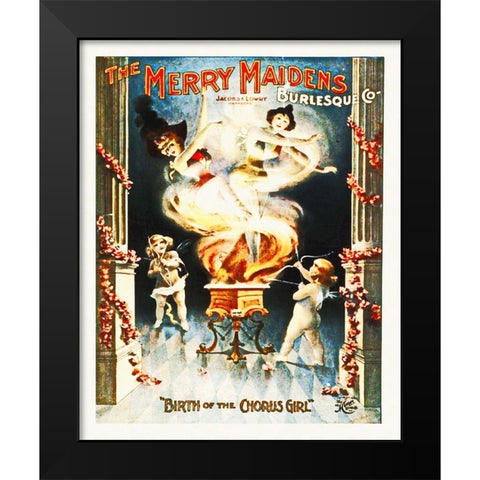 Birth of the Chorus Girl Black Modern Wood Framed Art Print by Hollywood Photo Archive