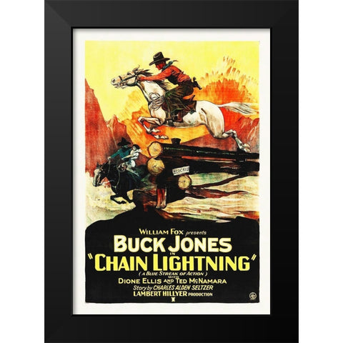 Buck Jones, Chain Lightning Black Modern Wood Framed Art Print by Hollywood Photo Archive