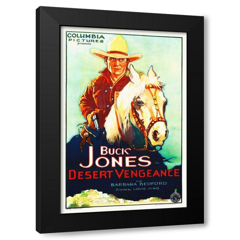 Buck Jones, Desert Vengence Black Modern Wood Framed Art Print with Double Matting by Hollywood Photo Archive