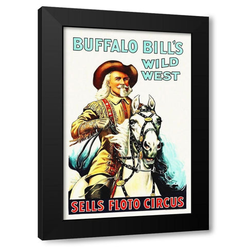 Buffalo Bill Black Modern Wood Framed Art Print with Double Matting by Hollywood Photo Archive