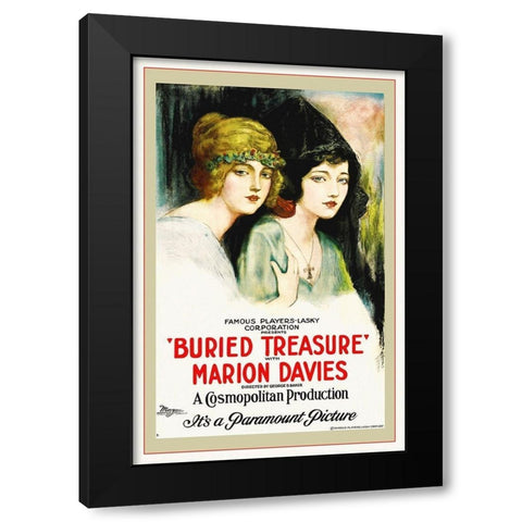Buried Treasure, Marion Davies,  1922 Black Modern Wood Framed Art Print by Hollywood Photo Archive