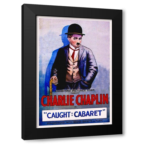 Chaplin, Caught in a Cabaret Black Modern Wood Framed Art Print by Hollywood Photo Archive