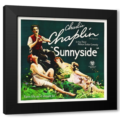 Chaplin, Charlie, Sunnyside,  1919 Black Modern Wood Framed Art Print with Double Matting by Hollywood Photo Archive