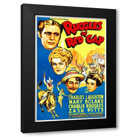 Charles Laughton and Zasu Pitts in Ruggles of Red Gap Black Modern Wood Framed Art Print with Double Matting by Hollywood Photo Archive