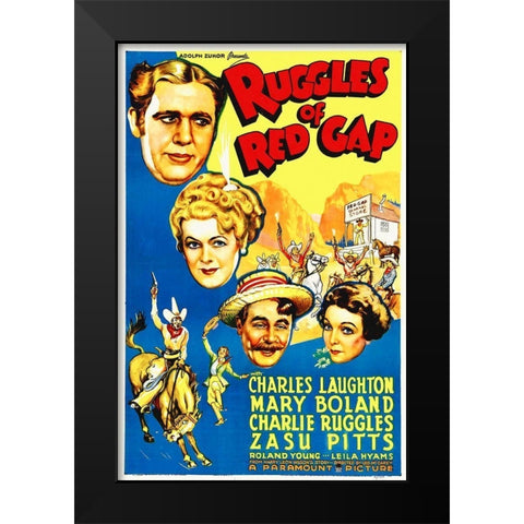 Charles Laughton and Zasu Pitts in Ruggles of Red Gap Black Modern Wood Framed Art Print by Hollywood Photo Archive