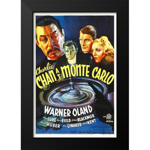 Charlie Chan at Monte Carlo, 1937 Black Modern Wood Framed Art Print by Hollywood Photo Archive