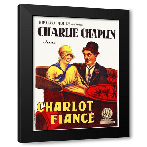 Charlie Chaplin, The Jitney Elopement, 1915 Black Modern Wood Framed Art Print with Double Matting by Hollywood Photo Archive