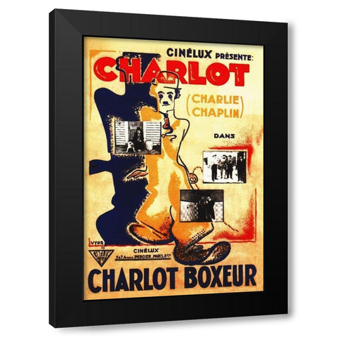 Charlie Chaplin, The Champion,  1915 Black Modern Wood Framed Art Print with Double Matting by Hollywood Photo Archive