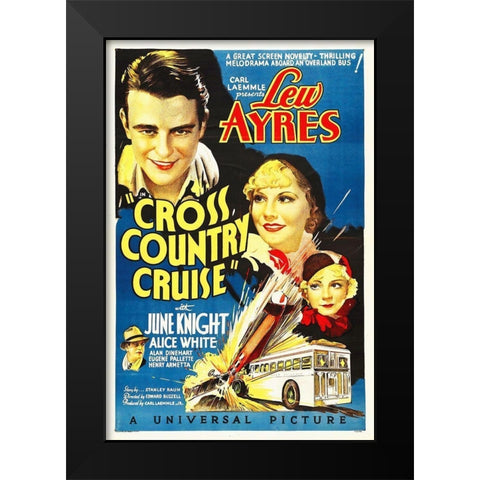 Cross Country Cruise Black Modern Wood Framed Art Print by Hollywood Photo Archive