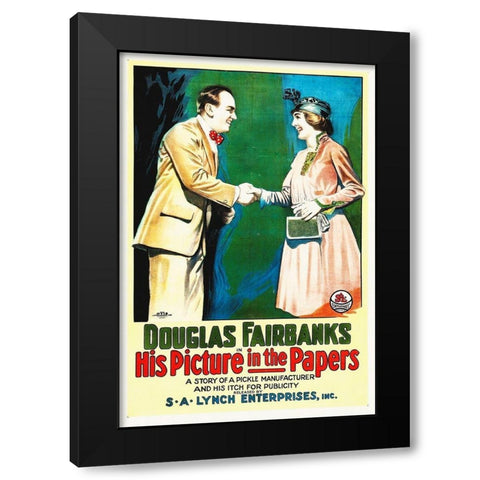 Douglas Fairbanks, His Picture In The Papers Black Modern Wood Framed Art Print with Double Matting by Hollywood Photo Archive