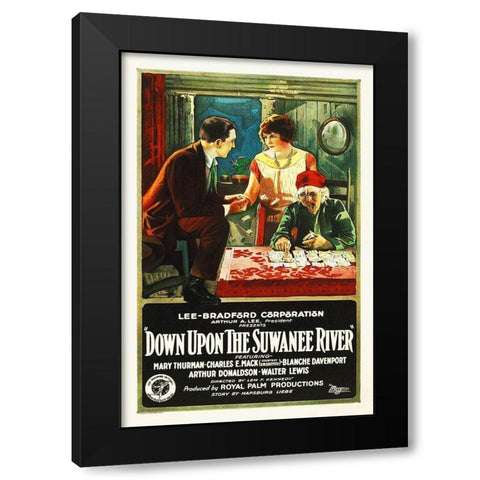 Down Upon Swanee River Black Modern Wood Framed Art Print with Double Matting by Hollywood Photo Archive