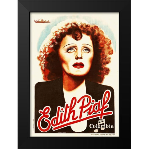 Edith Piaf Black Modern Wood Framed Art Print by Hollywood Photo Archive
