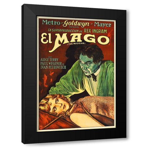 El Mago Black Modern Wood Framed Art Print with Double Matting by Hollywood Photo Archive