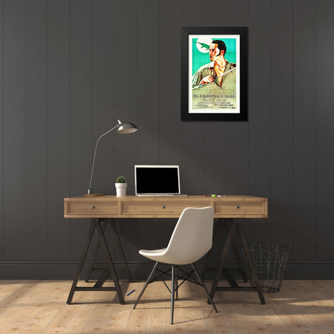Fighting Eagle Black Modern Wood Framed Art Print by Hollywood Photo Archive