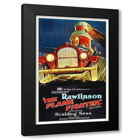 Flame Fighter, Scalding Seas, Herbert Rawlinson 12 Black Modern Wood Framed Art Print by Hollywood Photo Archive