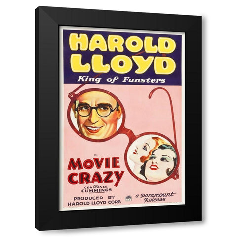 Harold Lloyd Black Modern Wood Framed Art Print by Hollywood Photo Archive
