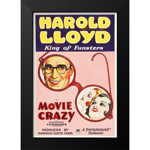 Harold Lloyd Black Modern Wood Framed Art Print by Hollywood Photo Archive