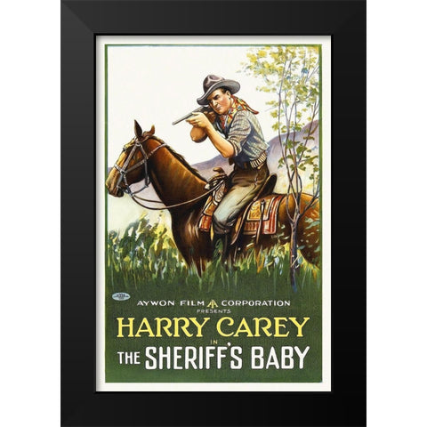 Harry Carey, The Sheriffs Baby,  1920 Black Modern Wood Framed Art Print by Hollywood Photo Archive