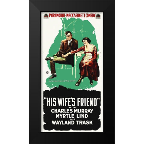 His Wifes frend Black Modern Wood Framed Art Print by Hollywood Photo Archive