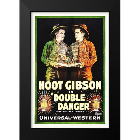 Hoot Gibson, Double Danger, 1920 Black Modern Wood Framed Art Print by Hollywood Photo Archive