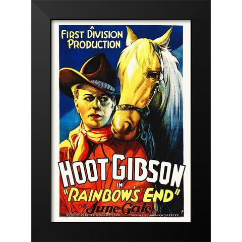 Hoot Gibson, Rainbows End Black Modern Wood Framed Art Print by Hollywood Photo Archive