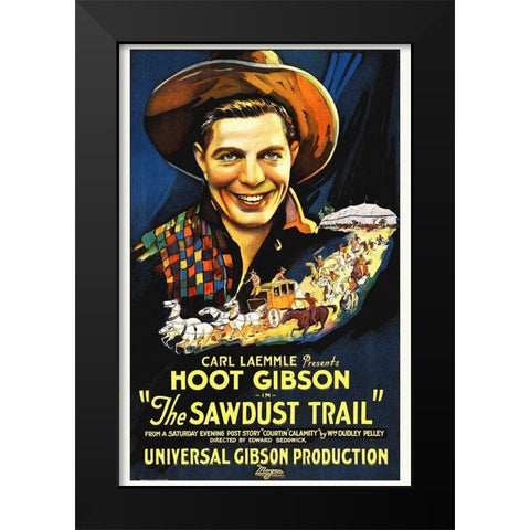 Hoot Gibson, The Sawdust Trail Black Modern Wood Framed Art Print by Hollywood Photo Archive