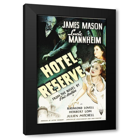 Hotel Reserve Black Modern Wood Framed Art Print by Hollywood Photo Archive