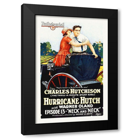 Hurricane Hutch, with Warner Oland, 1929 Black Modern Wood Framed Art Print by Hollywood Photo Archive