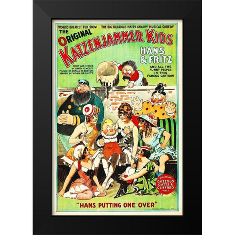 Katzenjammer Kids,  1918 Black Modern Wood Framed Art Print by Hollywood Photo Archive