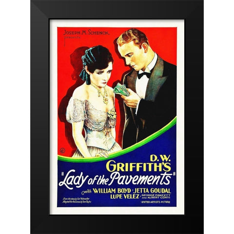 Lady of the Pavements Black Modern Wood Framed Art Print by Hollywood Photo Archive