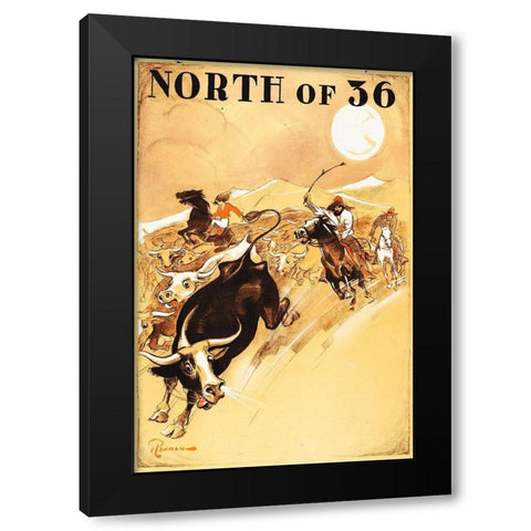 North of 36 Black Modern Wood Framed Art Print by Hollywood Photo Archive